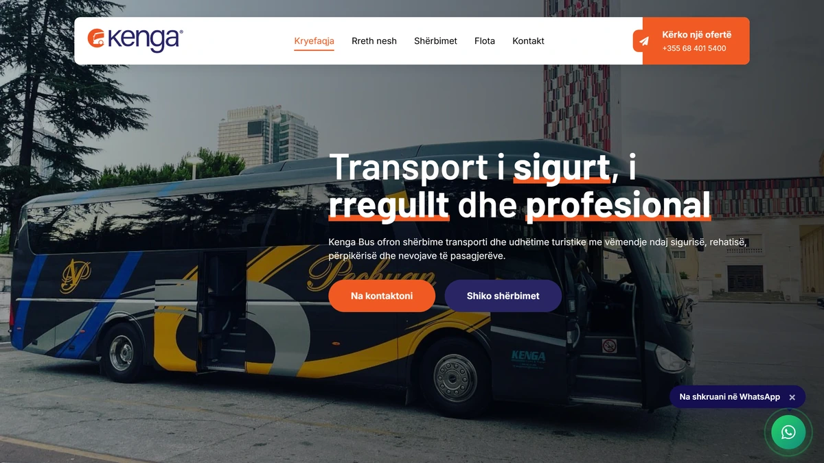 Kenga Bus - A live WordPress build that remains useful only when it stays current.