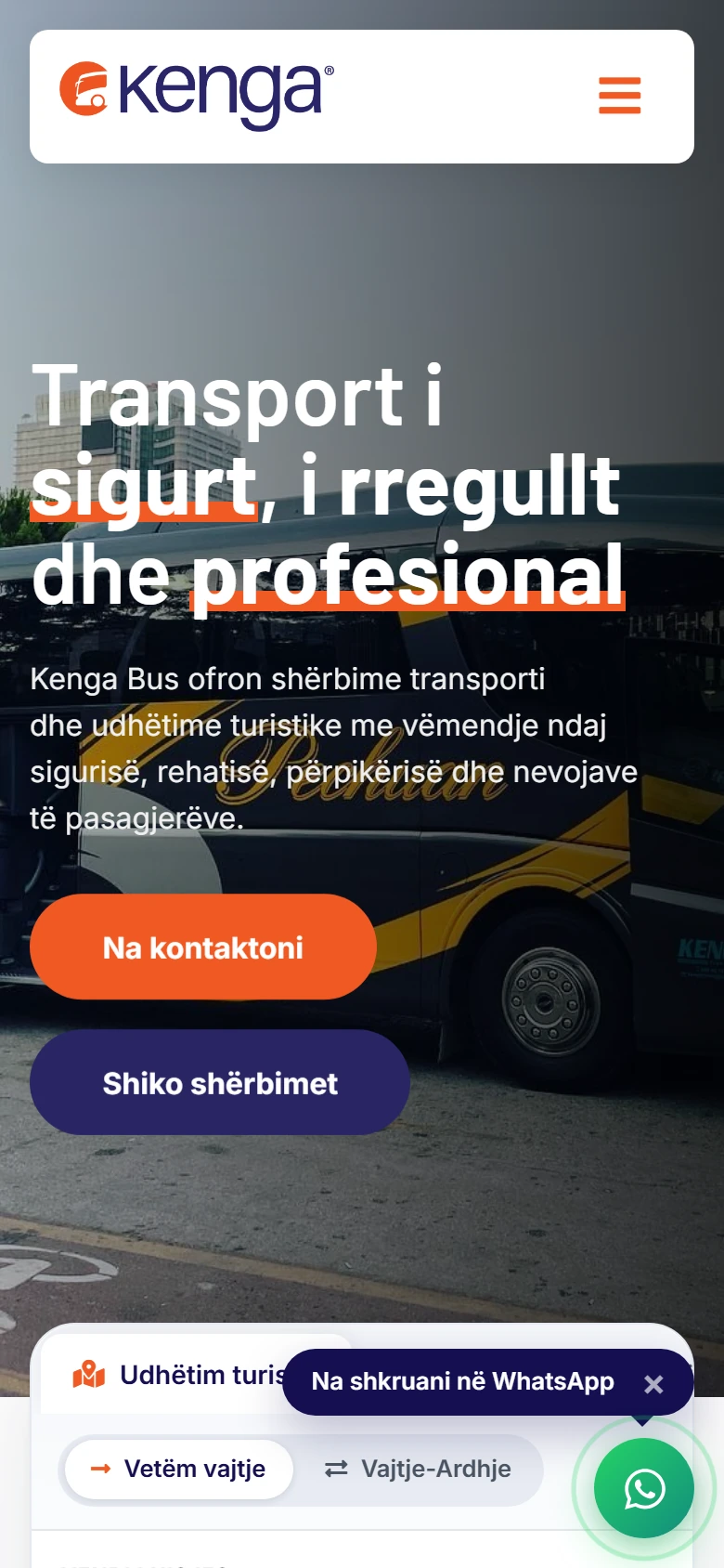 Kenga Bus on a phone