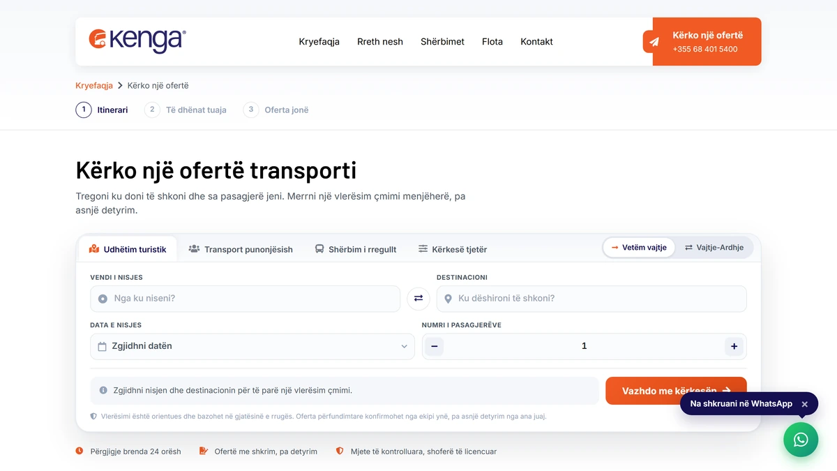 Kenga Bus - Booking