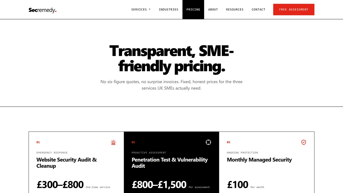 Secremedy - Pricing