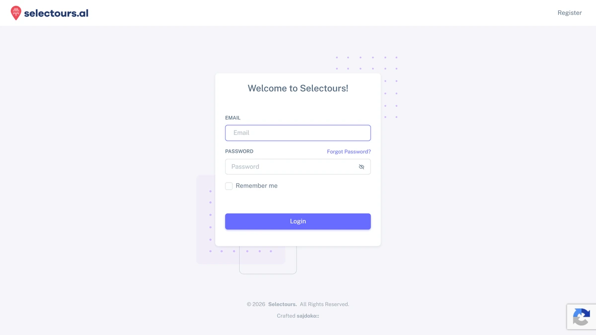 Selectours CRM - Portal login