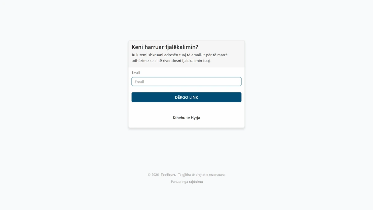 TopTours TMS - Password recovery