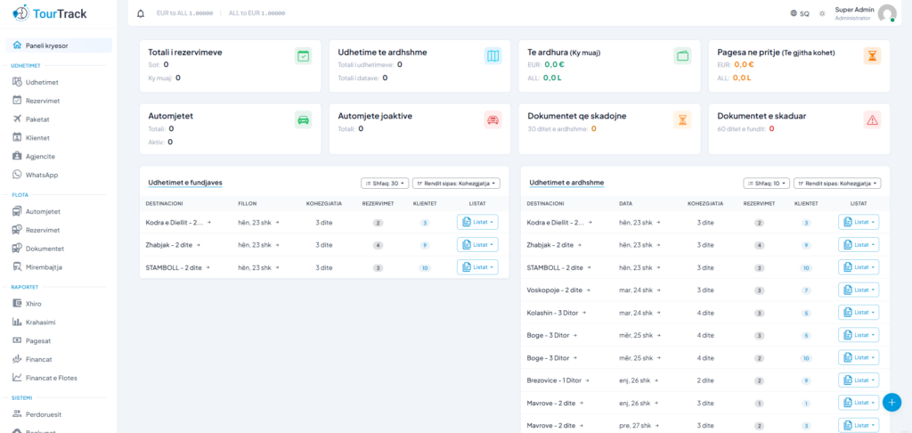 TourTrack CRM